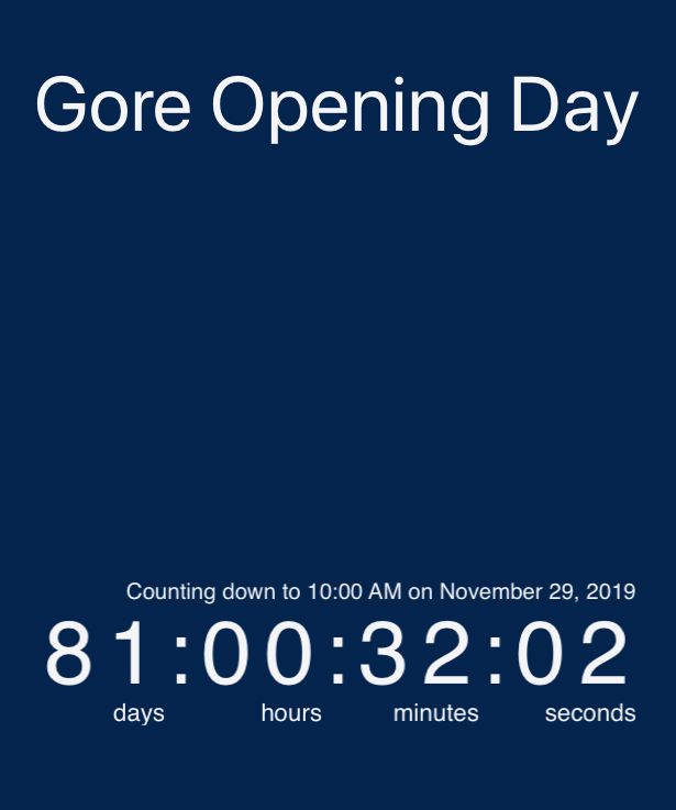 Gore Opening Day
