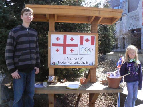 Memorial to Luge Olympian killed 2010