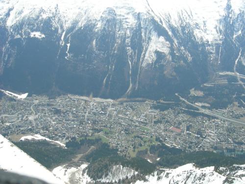 looking down on town - also shows pitch on other side of the valley which is another ski area