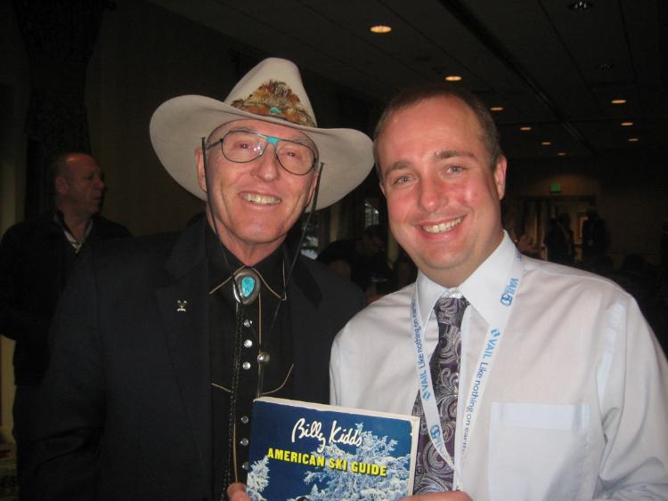 Billy Kidd and I with his book