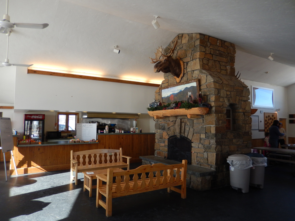 Inside the base lodge