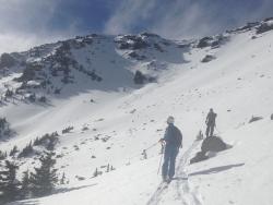 Skinning back up into the Cirque during a very long tour