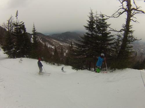 My 6 year old Nevada , 10 soon to be 11 year old son  Sandro and close friend - coming down Fall Line