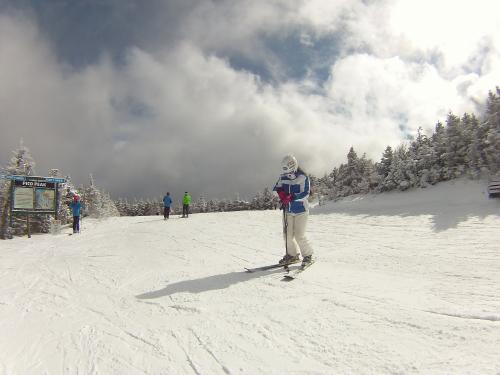 The clouds and snow passed for a few - the sky became dramatic. 